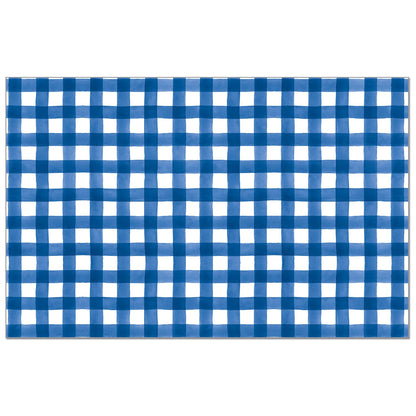 CounterArt Blue Gingham 24 Premium Paper Placemats in Resealable Poly-Bag Made in The USA 17" x 11"
