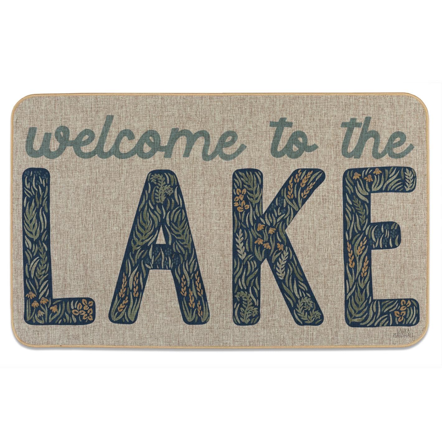 Counterart Lakeside Days Indoor/Outdoor Natural Linen Look Floor Mat with Recycled Rubber Back Manufactured in The USA 29.5” x 17.75”