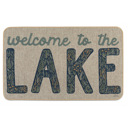 Counterart Lakeside Days Indoor/Outdoor Natural Linen Look Floor Mat with Recycled Rubber Back Manufactured in The USA 29.5” x 17.75”
