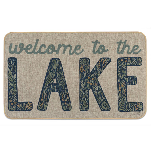 Counterart Lakeside Days Indoor/Outdoor Natural Linen Look Floor Mat with Recycled Rubber Back Manufactured in The USA 29.5” x 17.75”