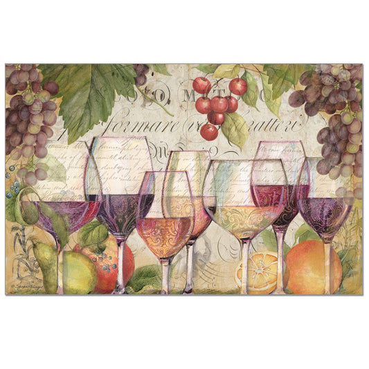 Counterart Wine Country 24 Sheet Premium Reusable Paper Placemat in Resealable Bag 17" x 11" Manufactured in The USA