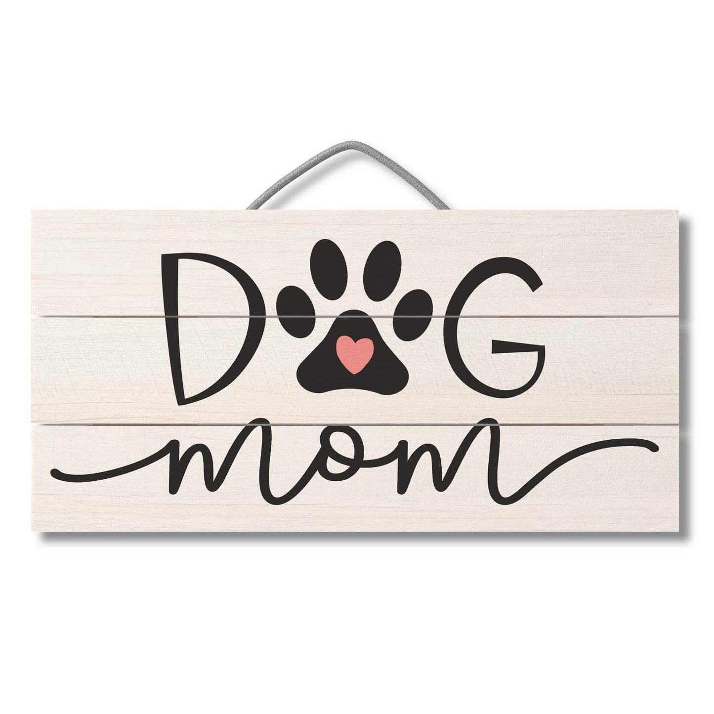 CounterArt Dog Mom Decorative Slatted Pallet Wood Sign 12" by 6" Made in the USA