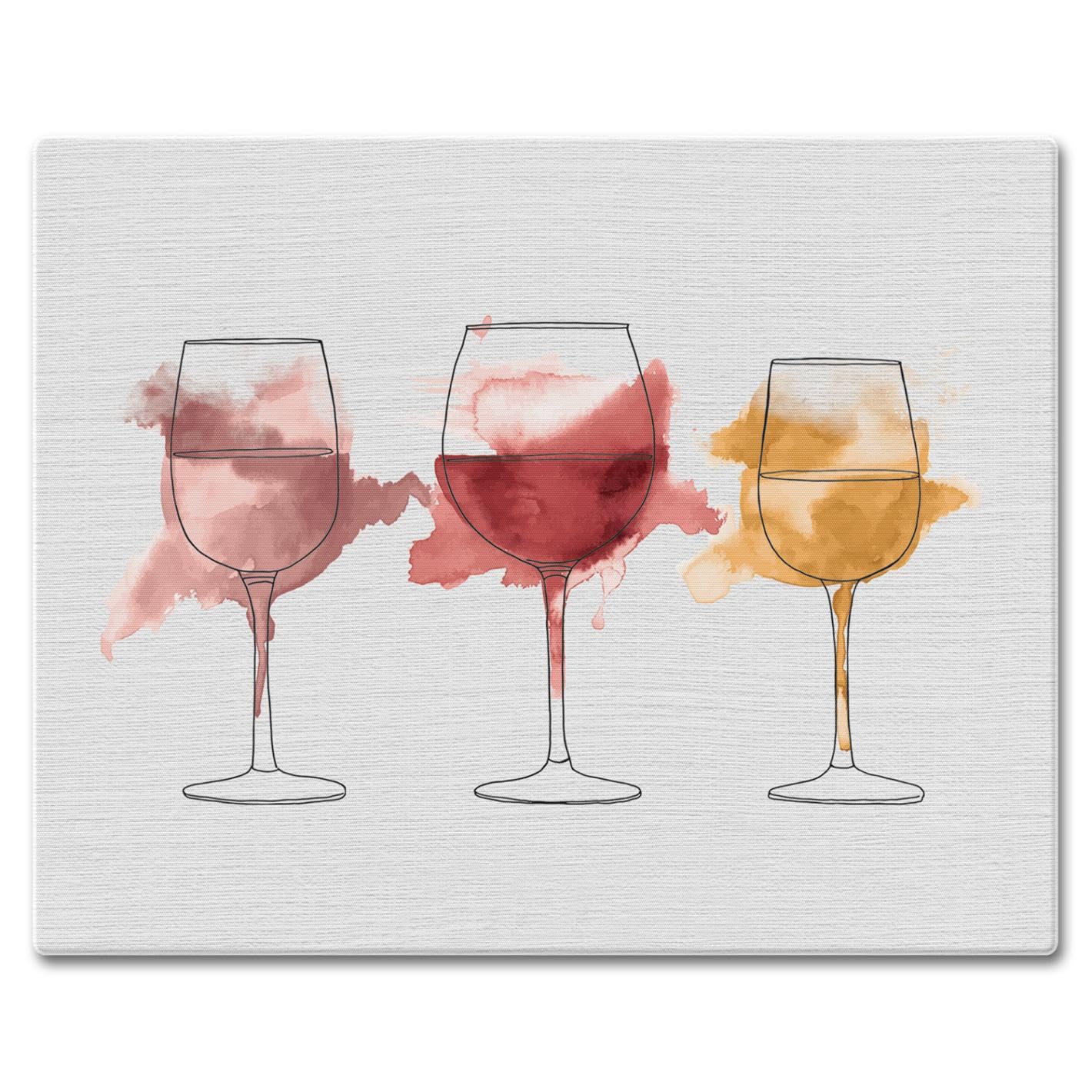 CounterArt Watercolor Wine 3mm Tempered Glass Cutting Board 15” x 12” Manufactured in the USA