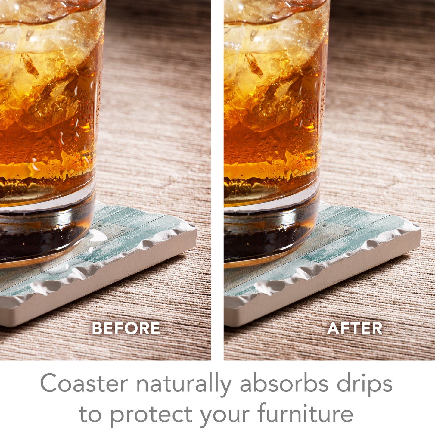 Thirstystone Arianna Pelican 4 Pack Tumbled Tile Stone Coasters 4" Square Manufactured in the USA