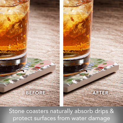 Thirstystone Kentucky Attractions 4 Pack Tumbled Tile Stone Coasters 4” Square Manufactured in the USA