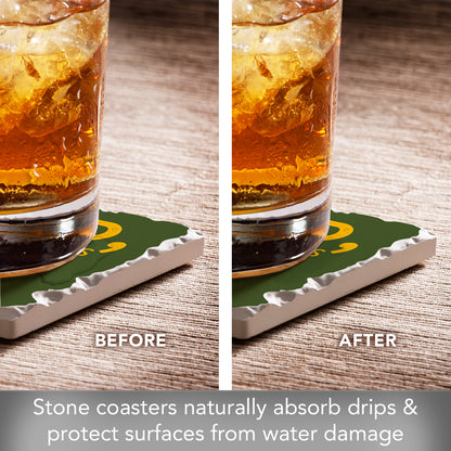 Thirstystone Dad's Financial Burden 4 Pack Absorbent Stone Tumbled Tile Coasters with Protective Cork Backing 4" Square Manufactured in The USA Artistic Absorbent Easily Wipes Clean