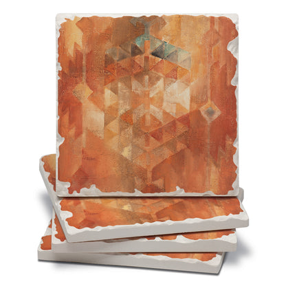 Thirstystone Desert Sunset 4 Pack Tumbled Tile Stone Coasters 4" Square Manufactured in the USA