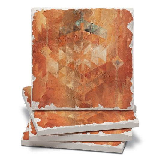 Thirstystone Desert Sunset 4 Pack Tumbled Tile Stone Coasters 4" Square Manufactured in the USA