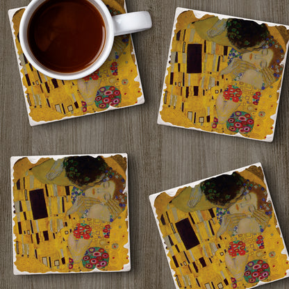 Thirstystone The Kiss 4 Pack Tumbled Tile Stone Coasters 4" Square Manufactured in the USA