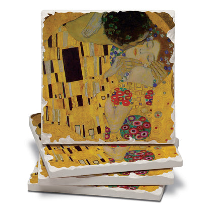Thirstystone The Kiss 4 Pack Tumbled Tile Stone Coasters 4" Square Manufactured in the USA