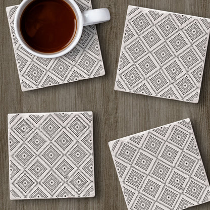 Thirstystone Botanical Farmhouse 4 Pack Tumbled Tile Stone Coasters 4" Square Manufactured in the USA