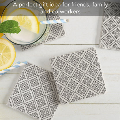 Thirstystone Botanical Farmhouse 4 Pack Tumbled Tile Stone Coasters 4" Square Manufactured in the USA