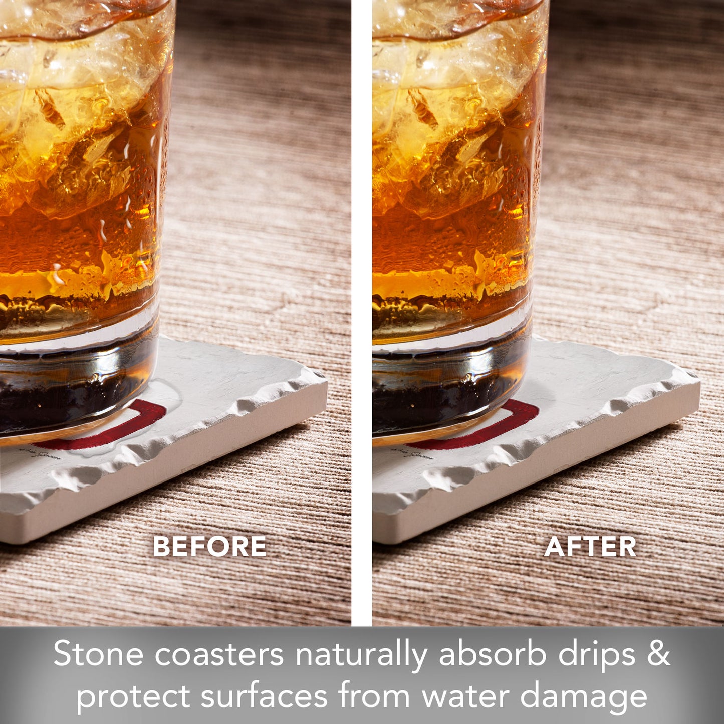 Thirstystone Vino 4 Pack Tumbled Tile Stone Coasters 4" Square Manufactured in the USA