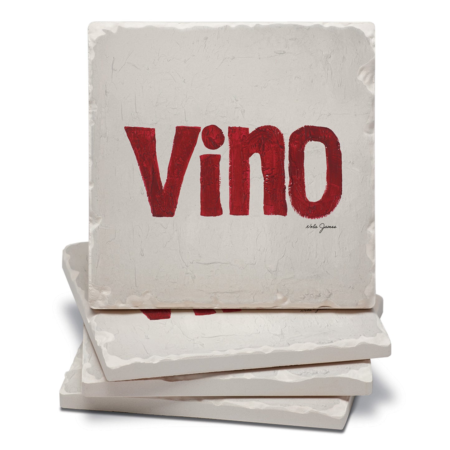 Thirstystone Vino 4 Pack Tumbled Tile Stone Coasters 4" Square Manufactured in the USA