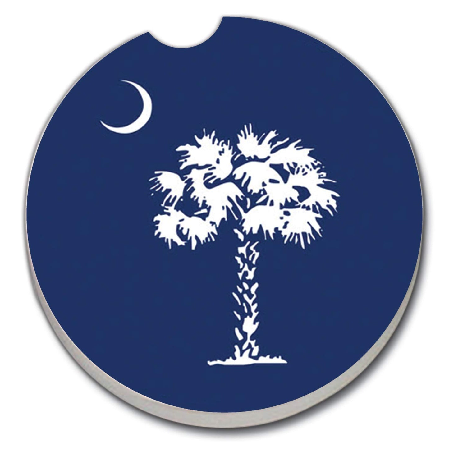 Thirstystone SC State Flag Single Absorbent Stone Coaster for Vehicle Cup Holder 2.6” Diameter Manufactured in The USA