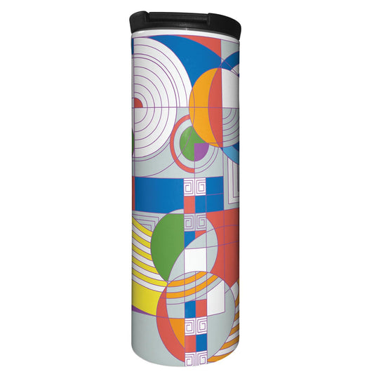 Highland Home Hoffman Rug Design by Frank Lloyd Wright on 17 Ounce Double Wall Insulated Stainless Steel Tumbler Manufactured in the USA