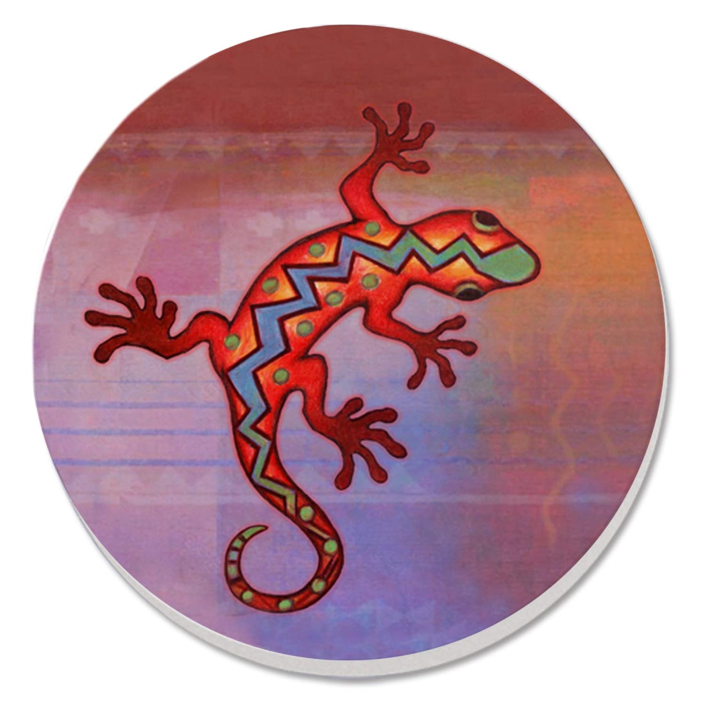 Thirstystone Gecko 4 Pack Round Absorbent Stone Coasters 4" Diameter Manufactured in the USA