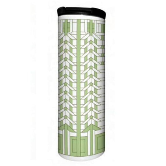 Highland Home Martin House Casement Window Design by Frank Lloyd Wright on 17 Ounce Double Wall Insulated Stainless Steel Tumbler Manufactured in the USA