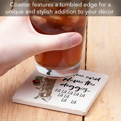 Thirstystone Holiday Naughty Pets Single Tumbled Tile Coasters Manufactured in The USA Adorable, Create Your Own Collection (Blame The Doggies)