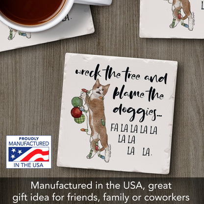 Thirstystone Holiday Naughty Pets Single Tumbled Tile Coasters Manufactured in The USA Adorable, Create Your Own Collection (Blame The Doggies)