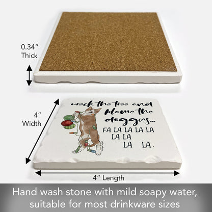 Thirstystone Holiday Naughty Pets Single Tumbled Tile Coasters Manufactured in The USA Adorable, Create Your Own Collection (Blame The Doggies)