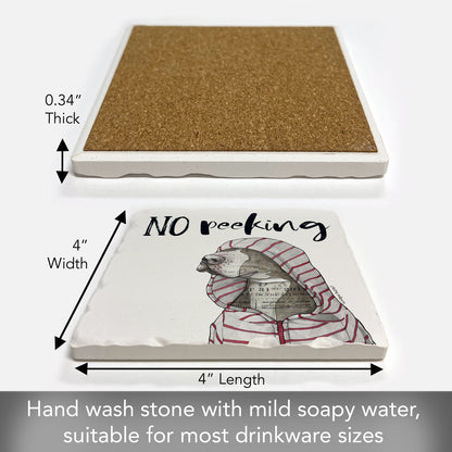 Thirstystone No Peeking Dog Single Tumbled Tile Coaster Manufactured in The USA Adorable, Create Your Own Collection