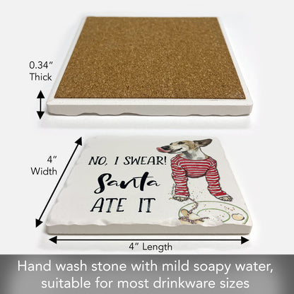Thirstystone Santa Ate It Single Tumbled Tile Coaster Manufactured in The USA Adorable, Create Your Own Collection