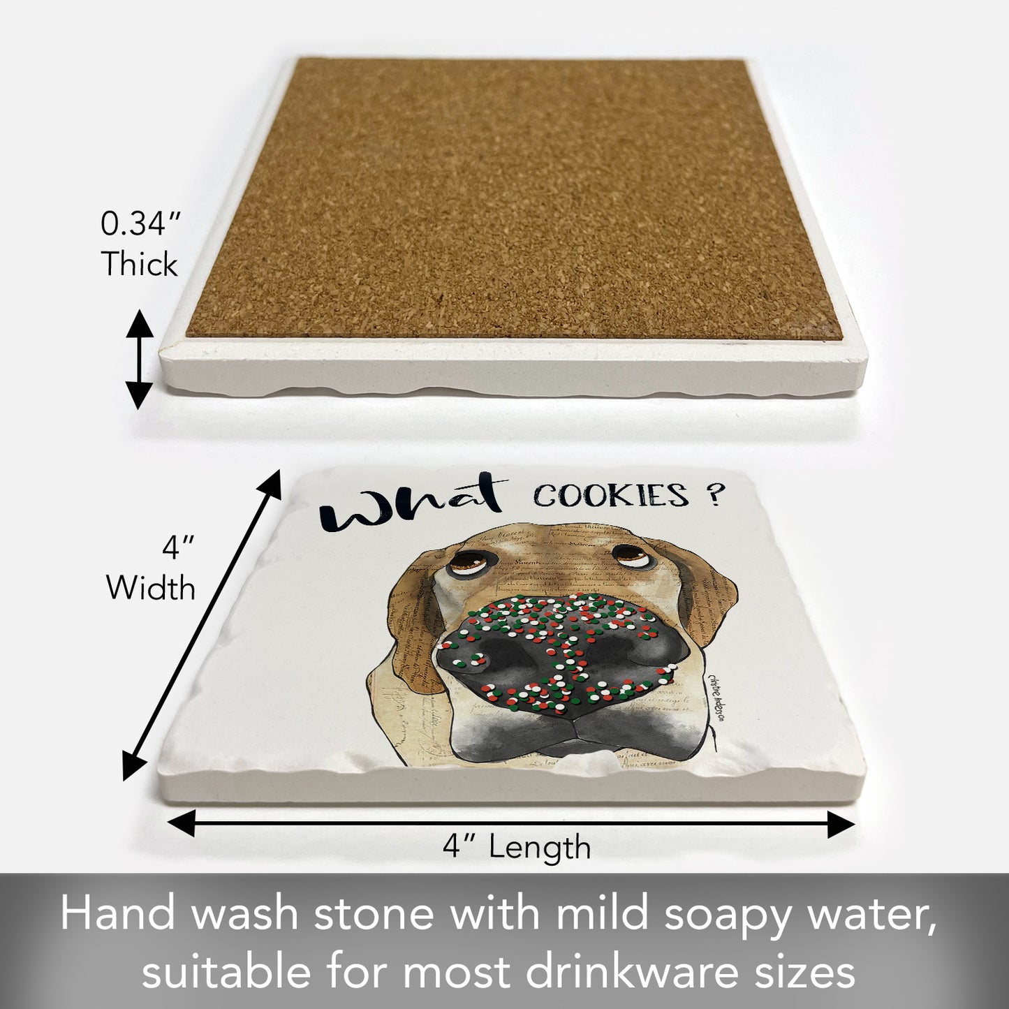 Thirstystone What Cookies Dog Single Tumbled Tile Coaster Manufactured in The USA Adorable, Create Your Own Collection