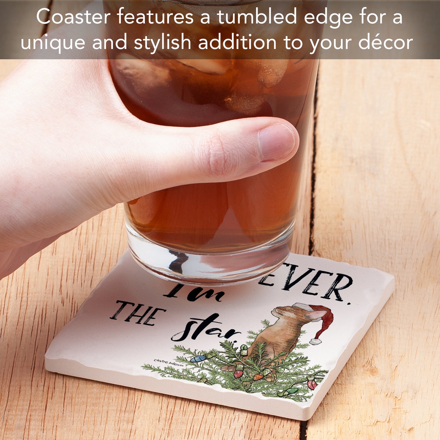 Thirstystone The Star Single Tumbled Tile Coaster Manufactured in The USA Adorable, Create Your Own Collection