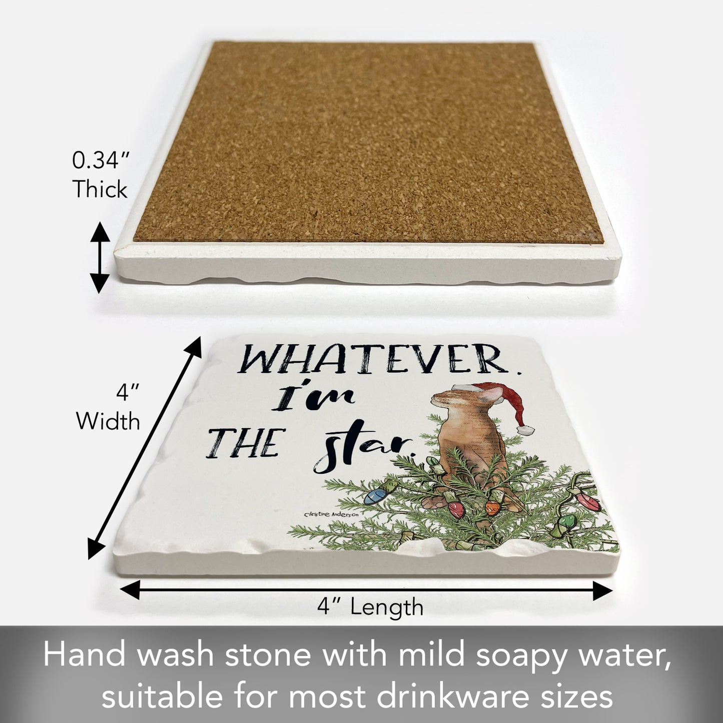 Thirstystone The Star Single Tumbled Tile Coaster Manufactured in The USA Adorable, Create Your Own Collection
