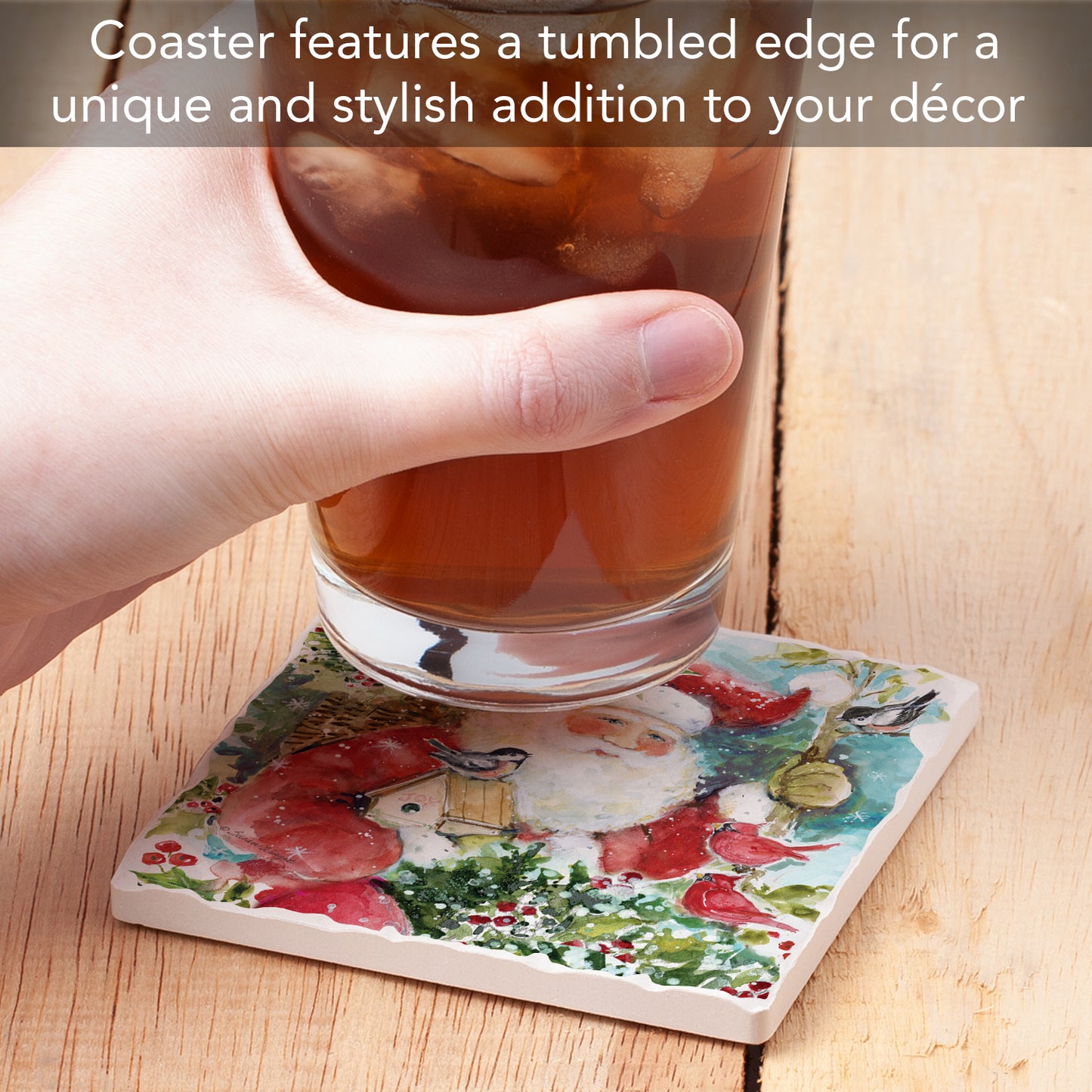 Thirstystone Santa's Friends Single Tumbled Tile Coaster Manufactured in The USA Decorative, Stylish, Craft Your Own Collection