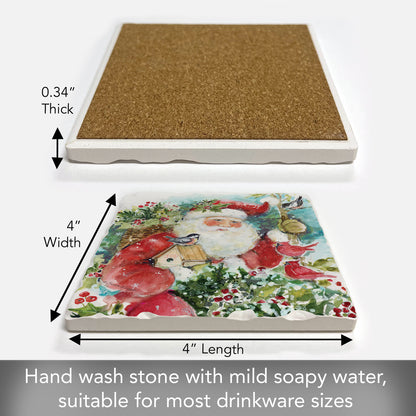 Thirstystone Santa's Friends Single Tumbled Tile Coaster Manufactured in The USA Decorative, Stylish, Craft Your Own Collection