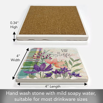 Thirstystone Be Brave Single Tumbled Tile Stone Coaster with Protective Cork Backing Manufactured in The USA 4" Square