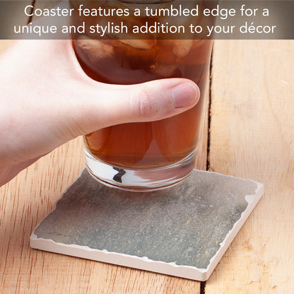 Thirstystone Soaring Dawn Single Tumbled Tile Stone Coaster with Protective Cork Backing Manufactured in The USA 4" Square, Colorful, Artistic, Easily Wipes Clean