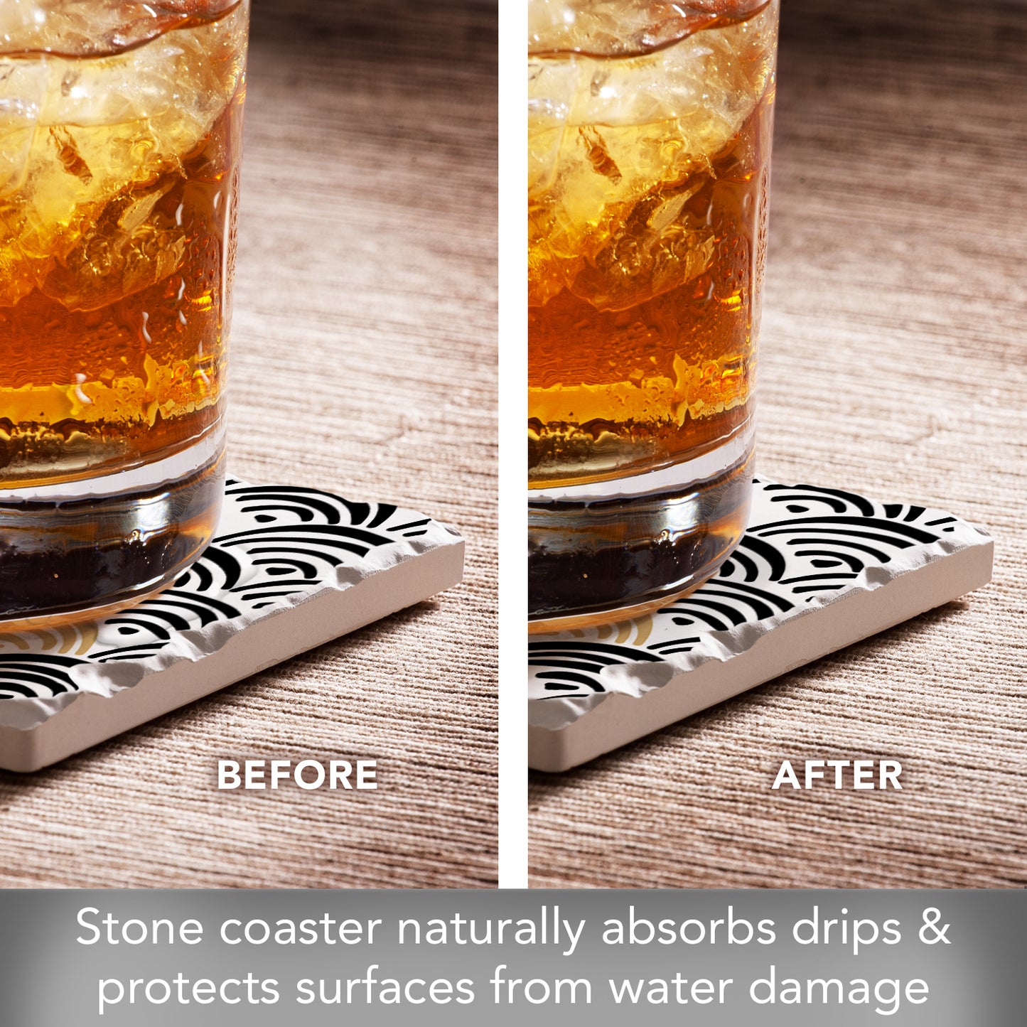 Thirstystone Arches Single Tumbled Tile Stone Coaster with Protective Cork Backing Manufactured in The USA 4" Square, Colorful, Artistic, Easily Wipes Clean