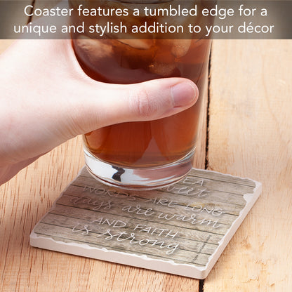 Thirstystone Sweet Tea Single Tumbled Tile Stone Coaster with Protective Cork Backing Manufactured in The USA 4" Square, Artistic, Easily Wipes Clean