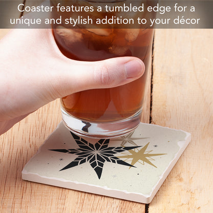 Thirstystone Christmas Stars Single Tumbled Tile Coaster Manufactured in The USA Decorative, Stylish, Craft Your Own Collection