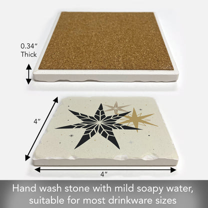 Thirstystone Christmas Stars Single Tumbled Tile Coaster Manufactured in The USA Decorative, Stylish, Craft Your Own Collection