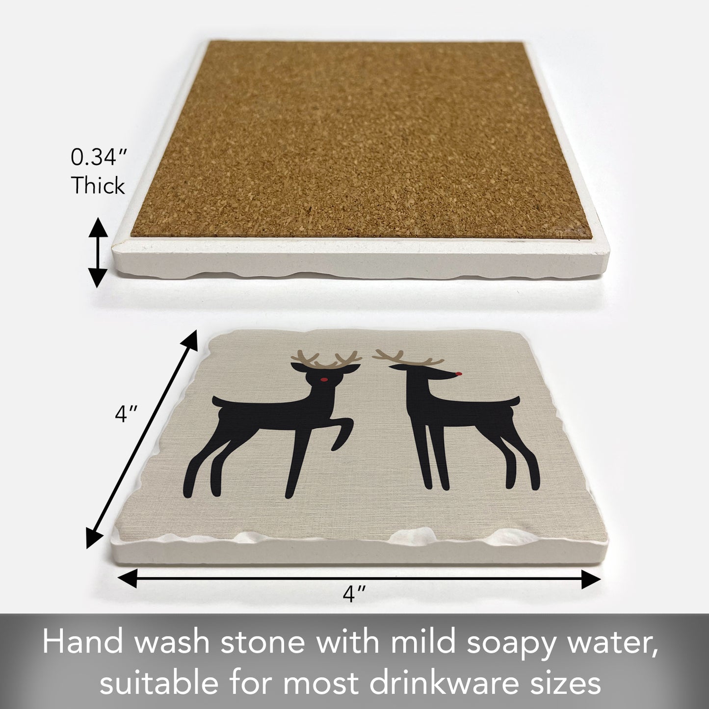 Thirstystone Shiny Nose Single Tumbled Tile Coaster Manufactured in The USA Decorative, Stylish, Craft Your Own Collection