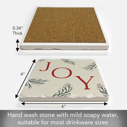 Thirstystone Holiday Joy Single Tumbled Tile Coaster Manufactured in The USA Decorative, Stylish, Craft Your Own Collection