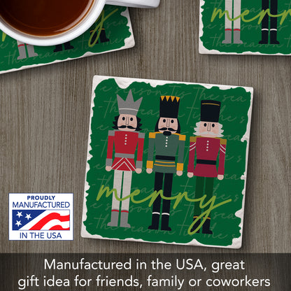 Thirstystone Merry Nutcrackers Single Tumbled Tile Coaster Manufactured in The USA Decorative, Stylish, Craft Your Own Collection