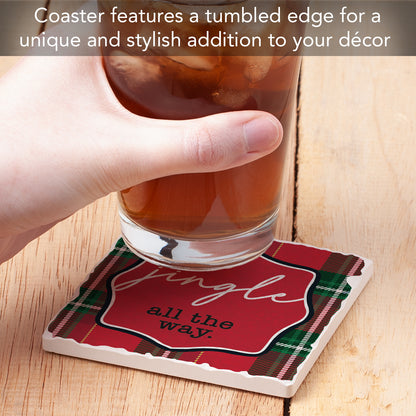 Thirstystone Jingle All The Way Single Tumbled Tile Coaster Manufactured in The USA Decorative, Stylish, Craft Your Own Collection