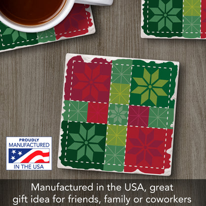 Thirstystone Quilted Snowflakes Single Tumbled Tile Coaster Manufactured in The USA Decorative, Stylish, Craft Your Own Collection