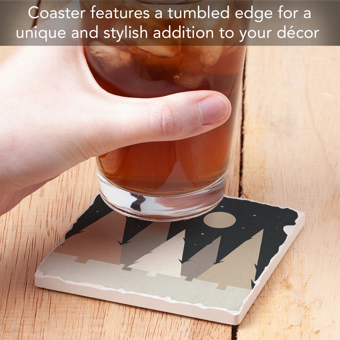 Thirstystone Holiday Trees Single Tumbled Tile Coaster Manufactured in The USA Decorative, Stylish, Craft Your Own Collection