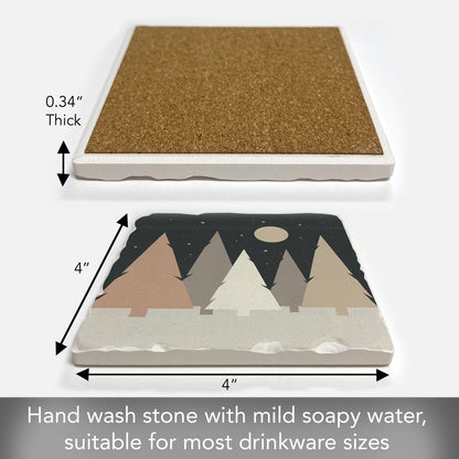 Thirstystone Holiday Trees Single Tumbled Tile Coaster Manufactured in The USA Decorative, Stylish, Craft Your Own Collection