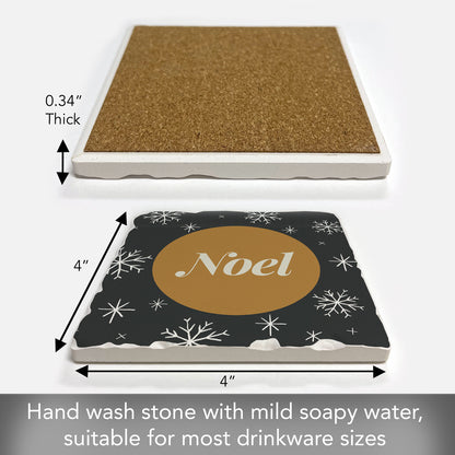 Thirstystone Festive Winter Gatherings Single Tumbled Tile Coasters Manufactured in The USA Decorative, Stylish, Craft Your Own Collection (Golden Noel)