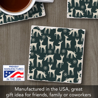 Thirstystone Reindeer Games Single Tumbled Tile Coasters Manufactured in The USA Decorative, Stylish, Craft Your Own Collection