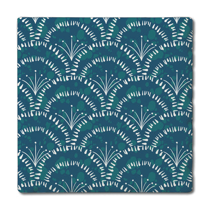 Thirstystone Shell Sketch Single Tumbled Tile Stone Coaster with Protective Cork Backing Manufactured in The USA 4" Square, Colorful, Artistiic, Easily Wipes Clean