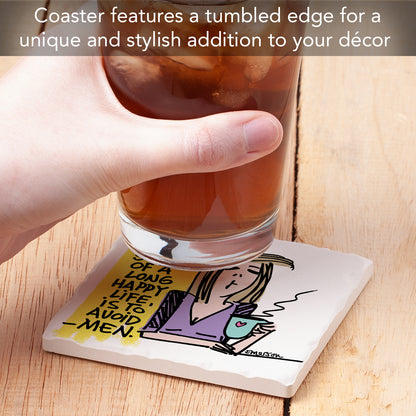 Thirstystone Ladies of Indulgence Single Tumbled Tile Coaster Collection Manufactured in The USA Humorous, Stylish, Single Coasters Allow You to Create Own Set (Avoid Men)