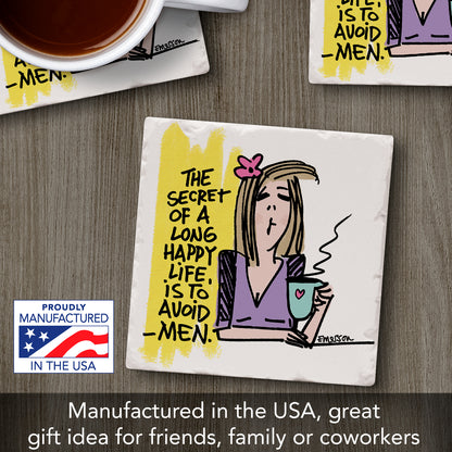Thirstystone Ladies of Indulgence Single Tumbled Tile Coaster Collection Manufactured in The USA Humorous, Stylish, Single Coasters Allow You to Create Own Set (Avoid Men)